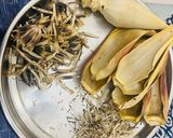 A picture of step 1 of Banana blossom(vazhaipoo poriyal) fry.