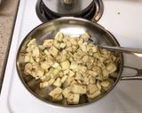 A picture of step 2 of Chickpea with Eggplant in a Tomato Sauce.