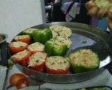 A picture of step 3 of Stuffed capsicum and tomatoes for vegetables sizzler.