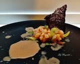Foto del passaggio 4 della ricetta Tartare di salmone con gazpacho di arance