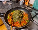 Indiai, Spenót, brokkoli egytálétel (Saag) recept fázis 4 fotója