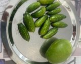 A picture of step 1 of Fresh Ivy Gourd Mango Pickle-Tindora Keri nu Athanu(Gujarati style)😋.