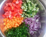 A picture of step 1 of Cucumber Salad.
