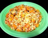 Foto del paso 11 de la receta Risotto de calabaza y zanahoria con carne de pollo