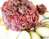 รูปขั้นตอนการทำที่ 8 ของ ข้าวอบหนำเลี๊ยบในหม้อหุงข้าว Baked Salted Black Olive Pork Rice