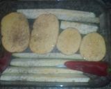 Foto del paso 2 de la receta Patatas rellenas de calabacín, pimiento y huevos al horno