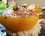 Foto del paso 8 de la receta: Melocotones a la plancha con queso mascarpone, sirope de ágave y pistachos