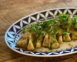 A picture of step 3 of 🍆 Steamed aubergine, seasonal garnish, Japanese citrus soysauce.