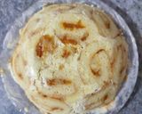 A picture of step 10 of Peach Swiss roll Ice cream Cake.