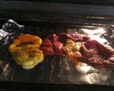 A picture of step 1 of Grilled peppers and roasted chickpeas with tzatziki sauce.