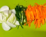 A picture of step 2 of Korean Noodle ‘Japchae’ 잡채.