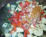 A picture of step 2 of Green onion potatoes 🥔🌰.
