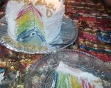 A picture of step 8 of Rainbow Crepe Cake.