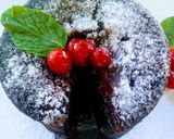 A picture of step 7 of Eggless choco molten lava cake.
