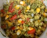 A picture of step 2 of Dhokla Bhel.