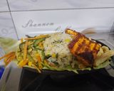 A picture of step 7 of Grilled paneer sizzler with Makhni sauce.