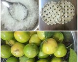 Hình bước làm 1 của món Chanh đào ngâm mật ong, đường phèn