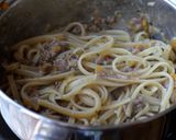 Hình bước làm 7 của món Pasta với sốt thịt bò và bí đỏ 