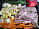 Pollo al horno con verduras