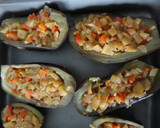 Foto del paso 6 de la receta: Berenjenas rellenas de mejillones en salsa de cúrcuma