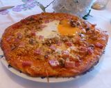 Foto del paso 8 de la receta: Pizza con picadillo, salsa barbacoa y huevo frito
