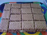 Tarta de galletas con flan y chocolate
