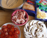 Foto del paso 2 de la receta: Tarta de champiñones, bacon y tomatitos cherry
