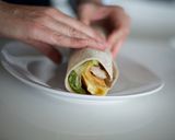A picture of step 3 of Turkey Leftover Wrap.