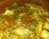 A picture of step 5 of Ropa Vieja with Nopales.