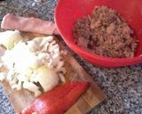 Foto del paso 1 de la receta: Tarta de atún, morrón y huevo