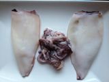 Milhojas de patata panadera y calamares