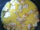 Pechuga de pollo a taquitos en salsa de naranja