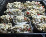 Foto del paso 5 de la receta: Berenjenas y calabacines rellenos de guisantes con salsa blanca
