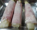 Foto del paso 2 de la receta: Espárragos blancos con jamón cocido y gratinados con mayonesa