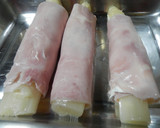 Foto del paso 2 de la receta: Espárragos blancos con jamón cocido y gratinados con mayonesa