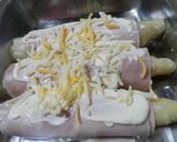 Foto del paso 3 de la receta: Espárragos blancos con jamón cocido y gratinados con mayonesa