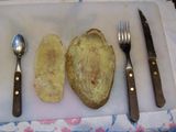 Papas rellenas con paleta y queso