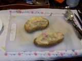 Papas rellenas con paleta y queso
