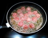 A picture of step 5 of Homemade Meatballs in Sauce with French Fries.