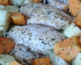 Foto del paso 5 de la receta: POLLO PECHUGAS AL HORNO CON PAPAS CALABAZA Y CEBOLLAS 