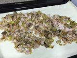 Empanada de puerros, champiñones y jamón