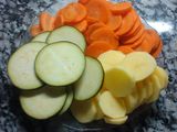 Pollo y verduras al vapor