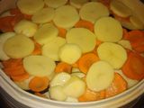 Pollo y verduras al vapor