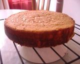 A picture of step 4 of Colombian Tres Leches Cake Decorated with Strawberries.