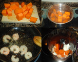 Foto del paso 1 de la receta: Crema de calabaza y gambas navideña