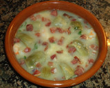 Foto del paso 6 de la receta: Alcachofas con gambas y jamón