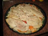 Filetes de anchoas sobre colchón de vegetales