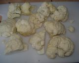 A picture of step 1 of Cauliflower Dipped in Egg.
