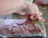 Foto del paso 5 de la receta: Moldeado de carne con jamón cocido y espinacas
