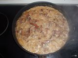Arroz con pasas y setas